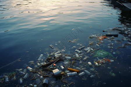 生态瓶污染河流灾难环境背景