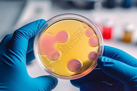 手细菌实验室传染病培养皿背景