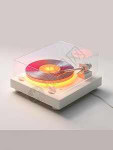 半透明玻璃熔融体电唱机设计图片
