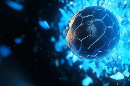 蓝色3d漩涡球能量概念图背景图片