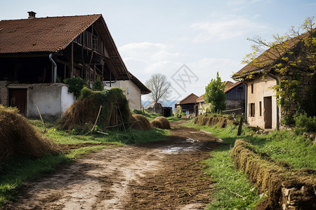 农村房屋乡村道路图片