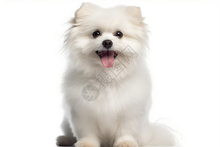 白色的宠物狗工作室高清图片素材