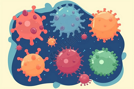 微生物病毒插画背景图片