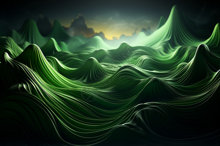 3D波浪流畅动态风格背景图片