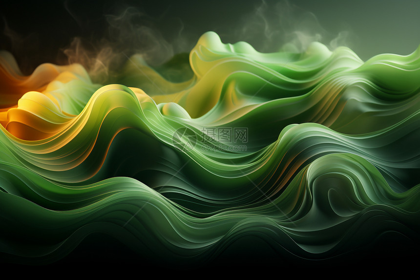 流畅动态风格设计3D波浪图片