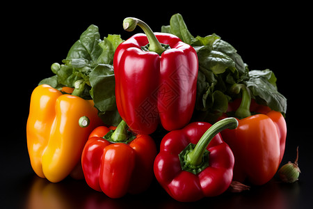新鲜的彩椒蔬菜背景图片