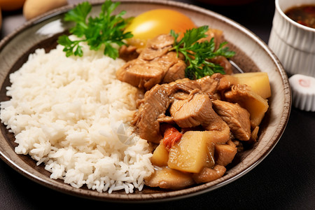 牛肉饭炖米饭羊肉饭高清图片