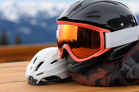 滑雪保护装备背景图片