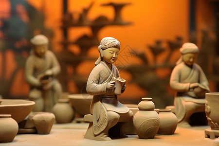 传统陶艺雕像图片