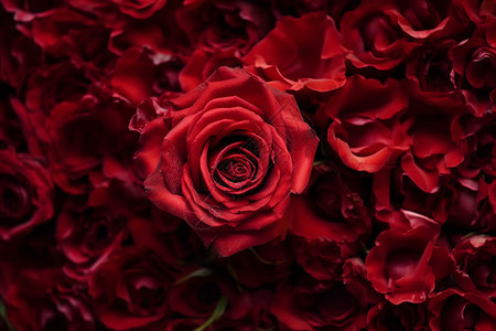 盛开的红玫瑰特写镜头背景图片