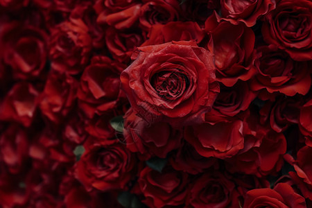 美丽的红玫瑰花墙图片