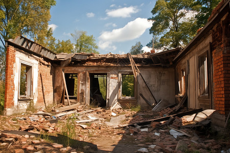 拆除后的乡村房屋图片