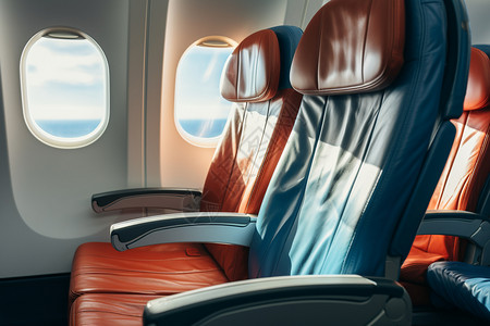 飞机的商务舱座椅背景图片