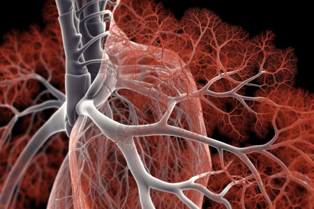 抽象生物体肺部概念图图片
