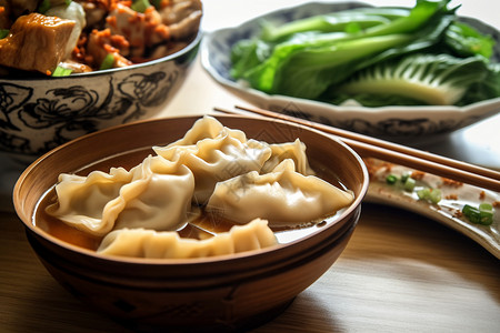 家乡的美味饺子（餐饮美食-美食餐饮）背景图片