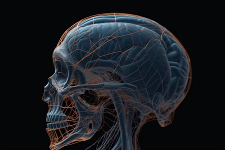 生物研究人类头骨概念图图片