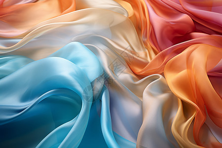 各种颜色交织在一起的丝绸背景图片