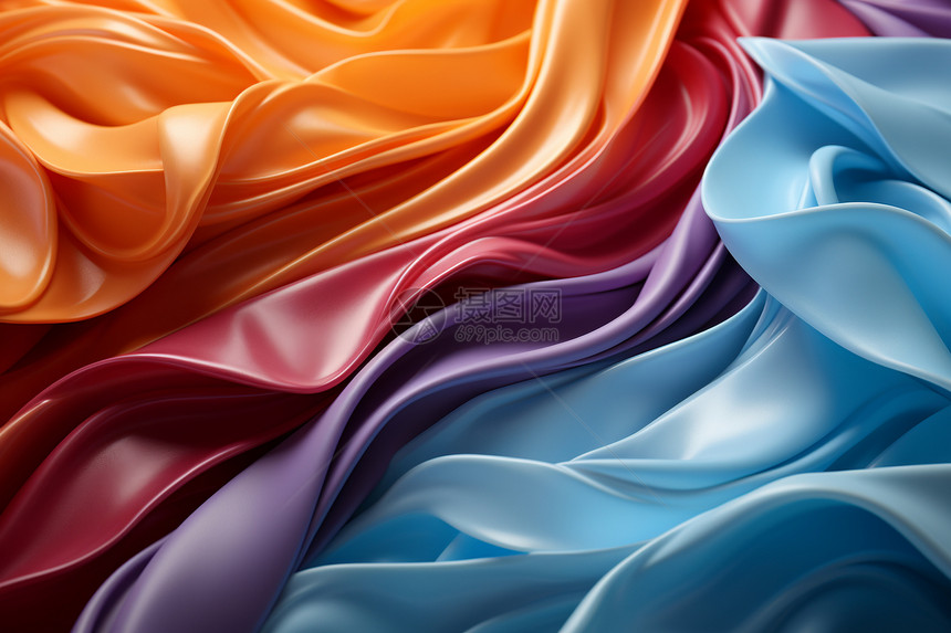 各种颜色交织在一起的塑料纸图片