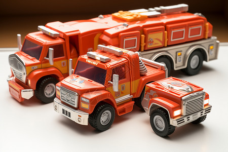 玩具柜3辆消防车玩具背景