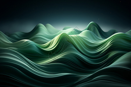令人惊叹的绿色波浪壁纸设计图片