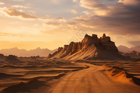 岩石沙漠的自然景观图片