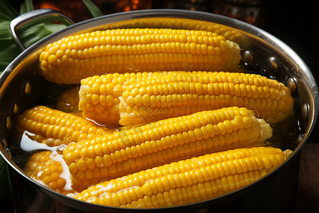 传统美食的水煮玉米图片