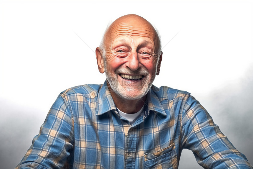幸福的老人图片