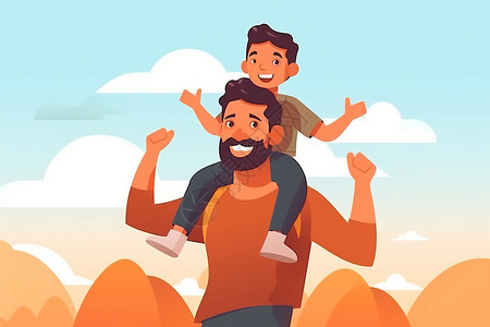 父亲和儿子背景图片