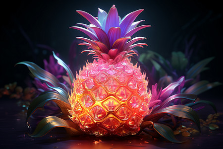 彩色的菠萝背景图片