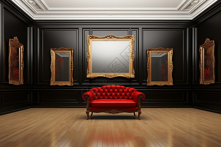 豪华欧式装修中的沙发背景图片