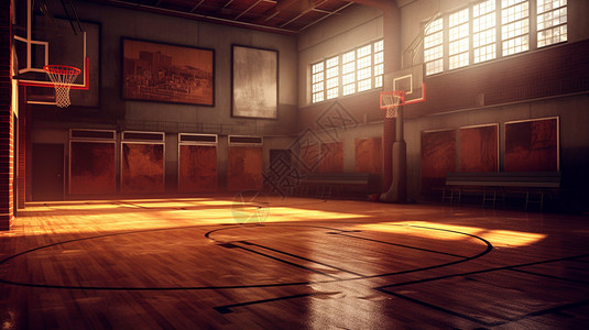 室内篮球场图片