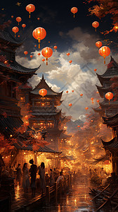 古代中秋佳节背景图片