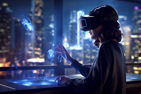 人物眼镜探索VR技术的力量设计图片