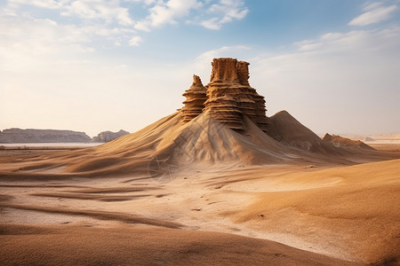 沙漠中的魔鬼城景观高清图片