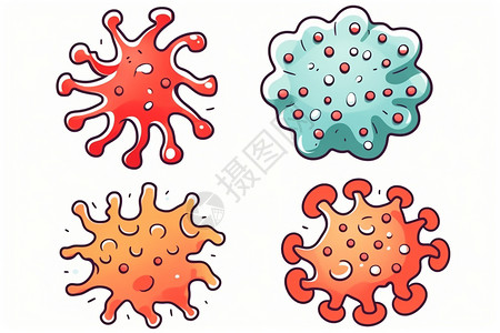 生物细菌病毒卡通插图图片