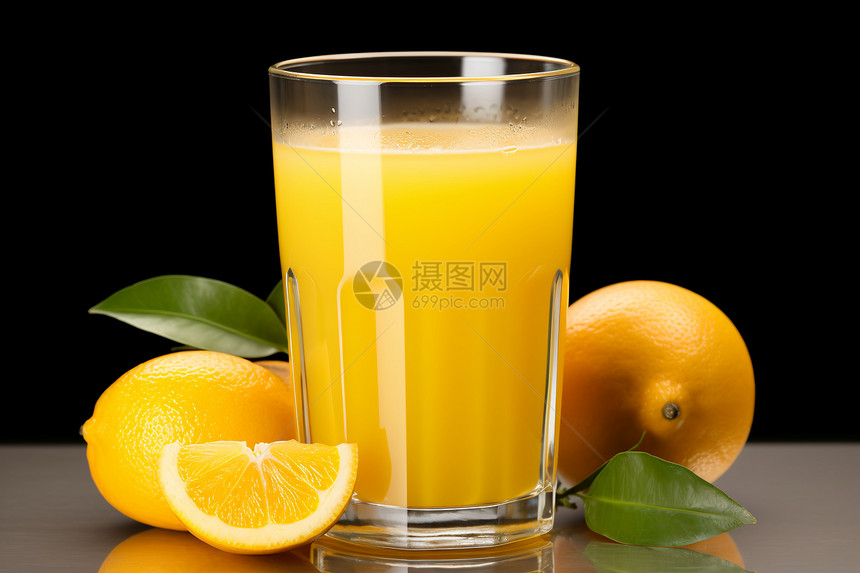 清爽橙汁图片