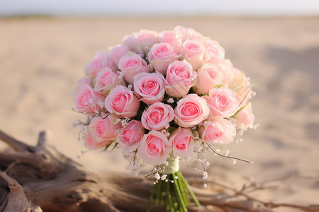 一束粉玫瑰花背景图片
