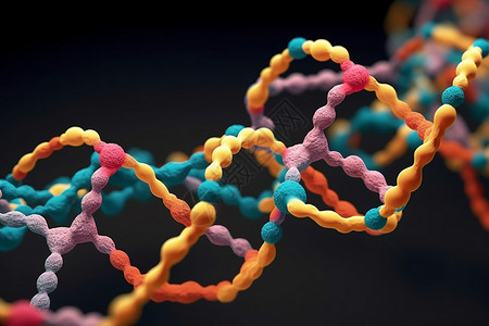 彩色链DNA分子结构背景图片