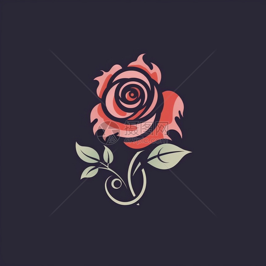 玫瑰设计的标志。图片