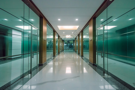办公楼安静的走廊背景图片