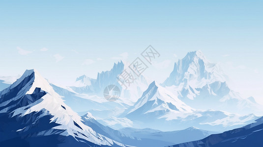 积雪覆盖的山脉背景图片