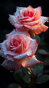 两朵玫瑰花图片