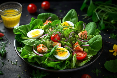 健康美味的蔬菜沙拉图片