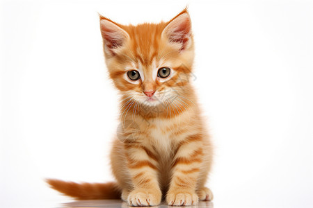 呆萌的橘色小猫图片