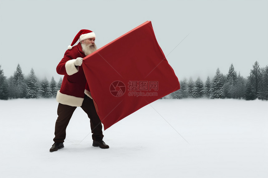 雪地上的圣诞老人图片