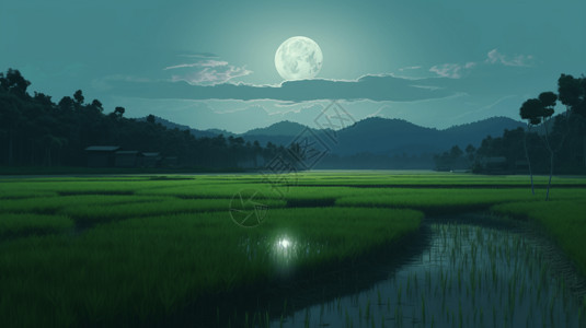 乡村种植的稻田图片