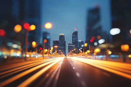 夜景城市道路模糊的城市道路设计图片