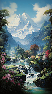 山清水秀的景观海报图片