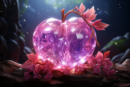 淡粉水晶苹果背景图片