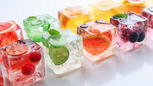 美味的冰冻水果图片